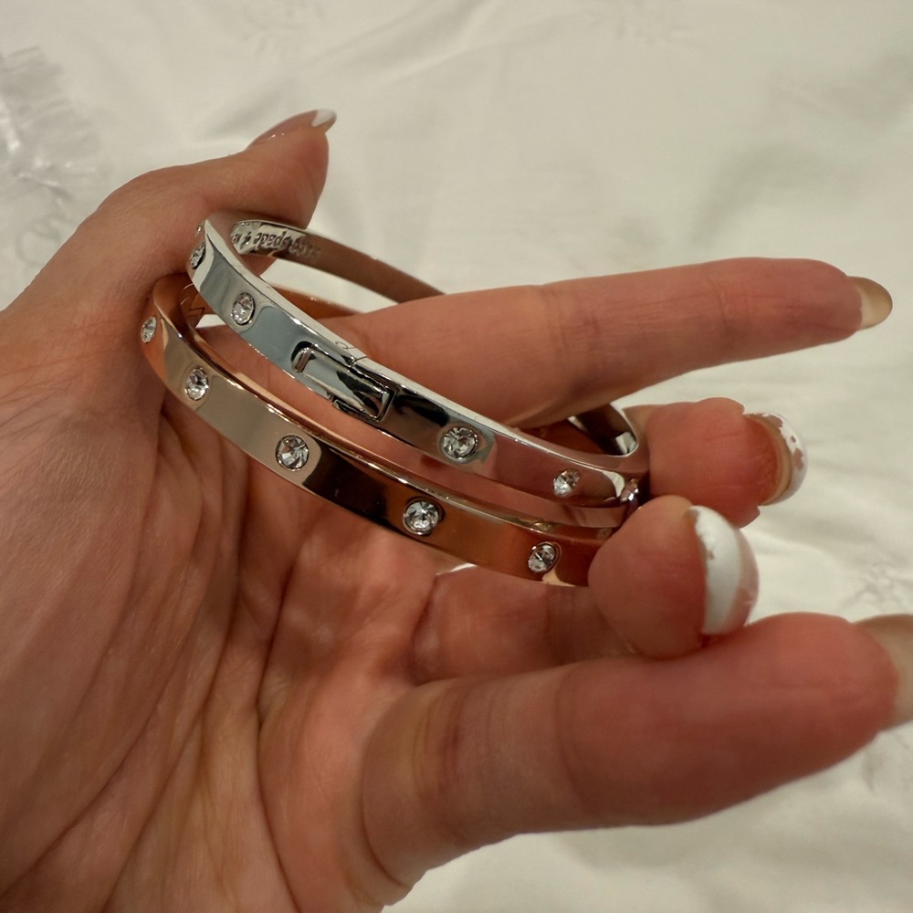 Kate Spade Rose Gold and Silver Bangle Set